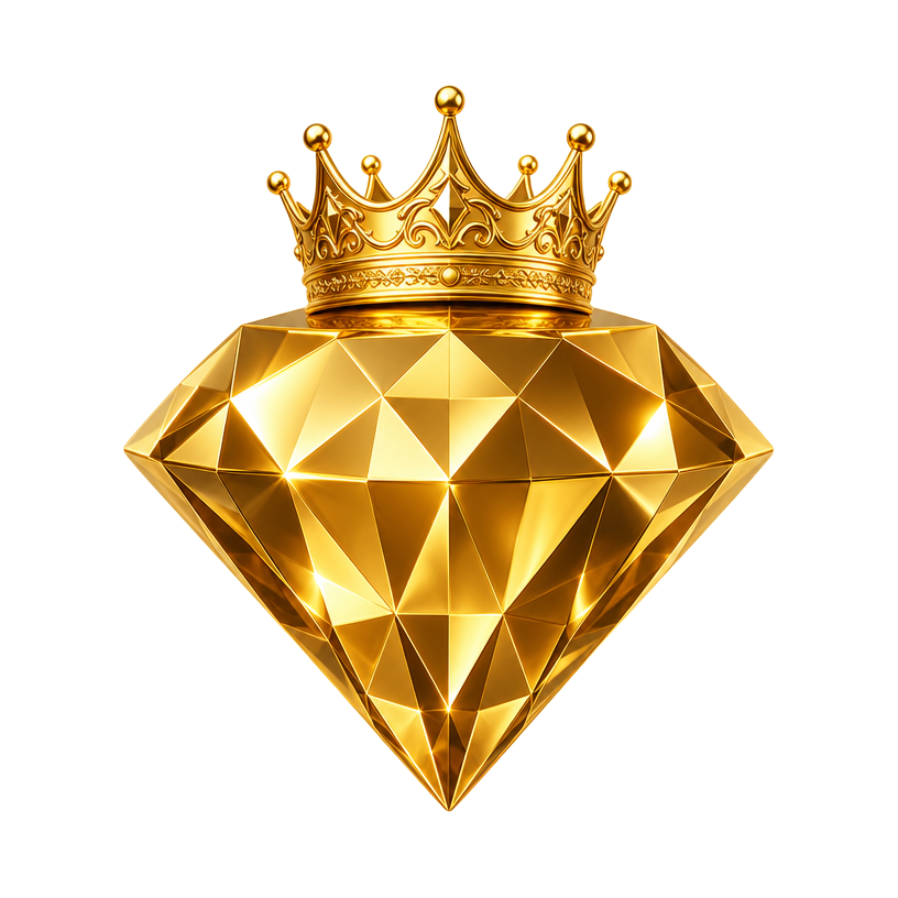 Crowned golden diamond